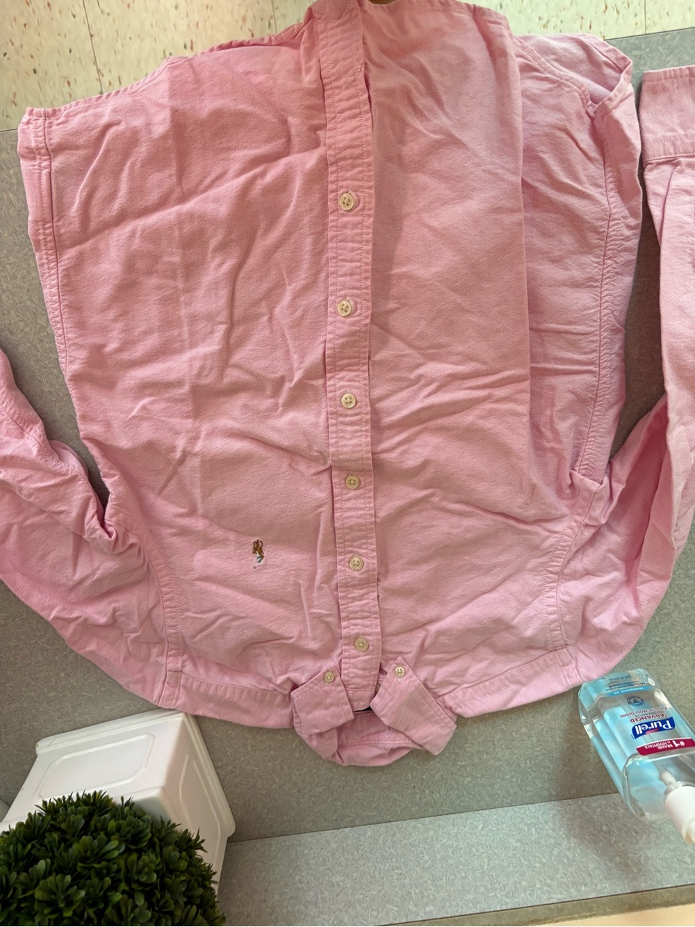 Ralph Lauren Light Pink Long-Sleeve Button-Down Shirt